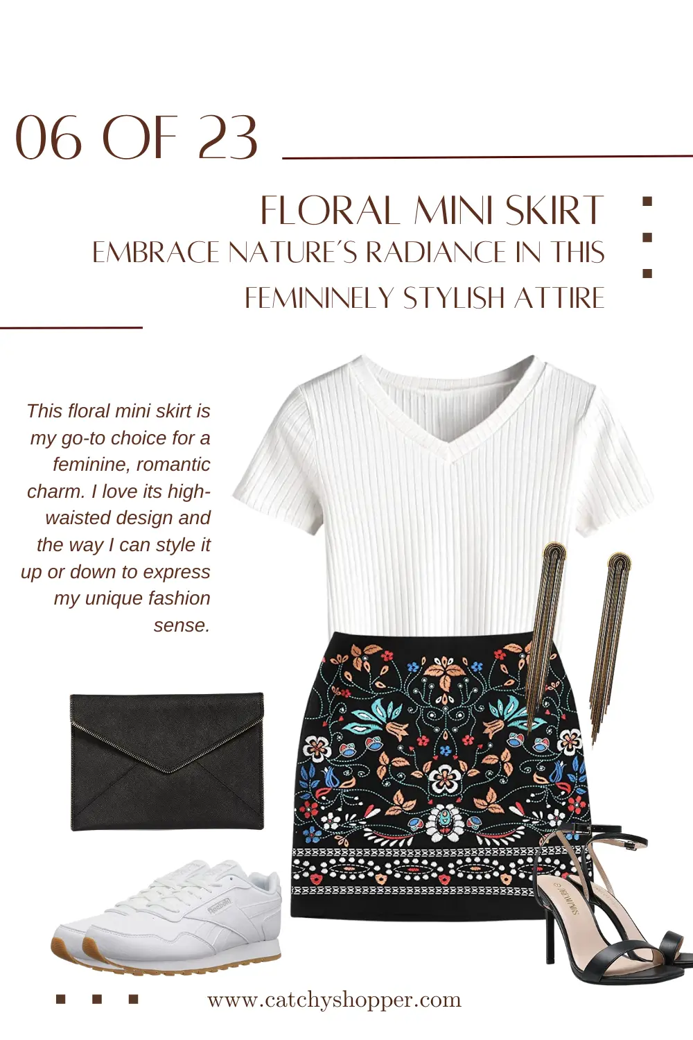 mini skirt and sneakers outfit