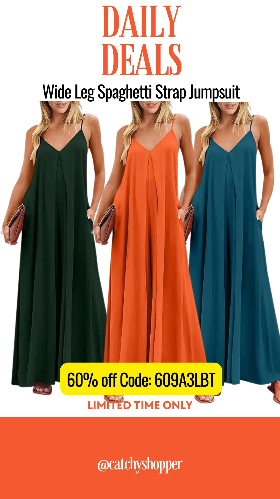 Wide Leg Spaghetti Strap Jumpsuit