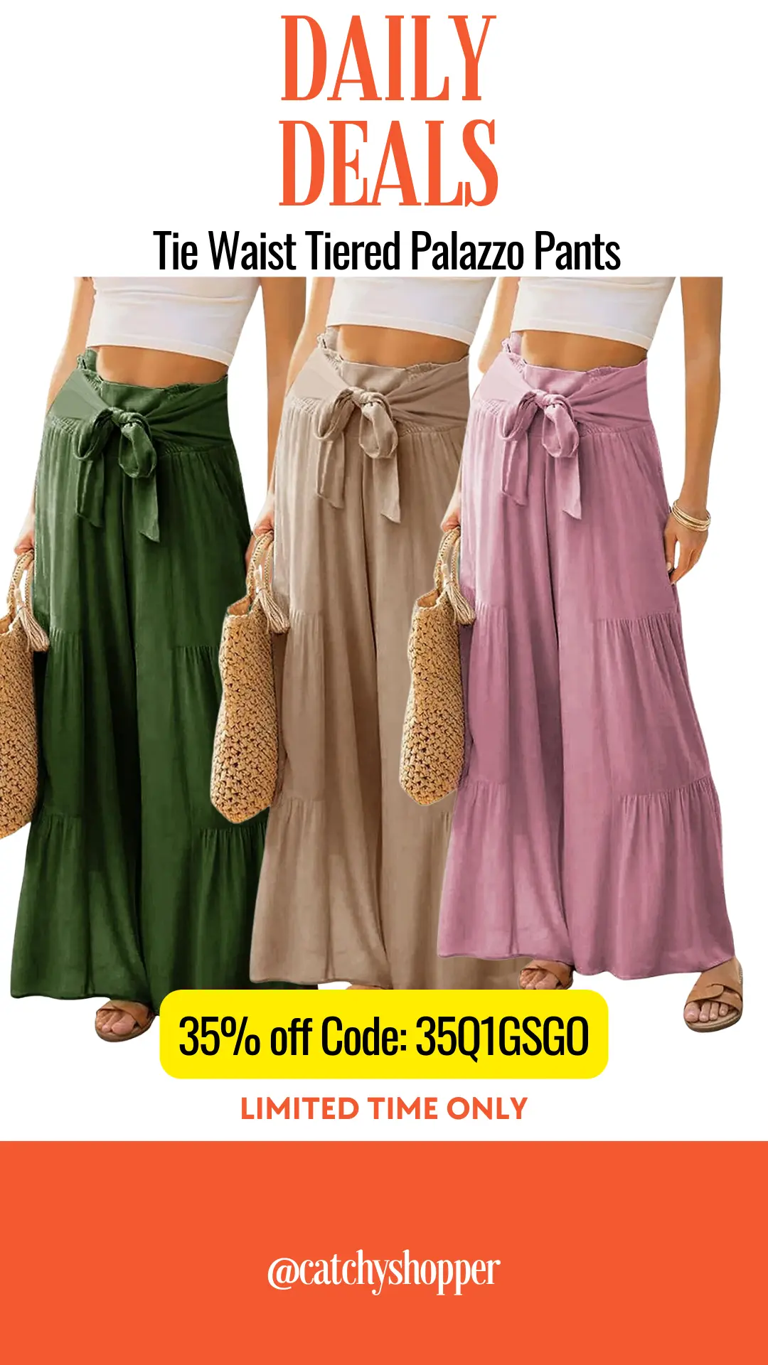 Tie Waist Tiered Palazzo Pants