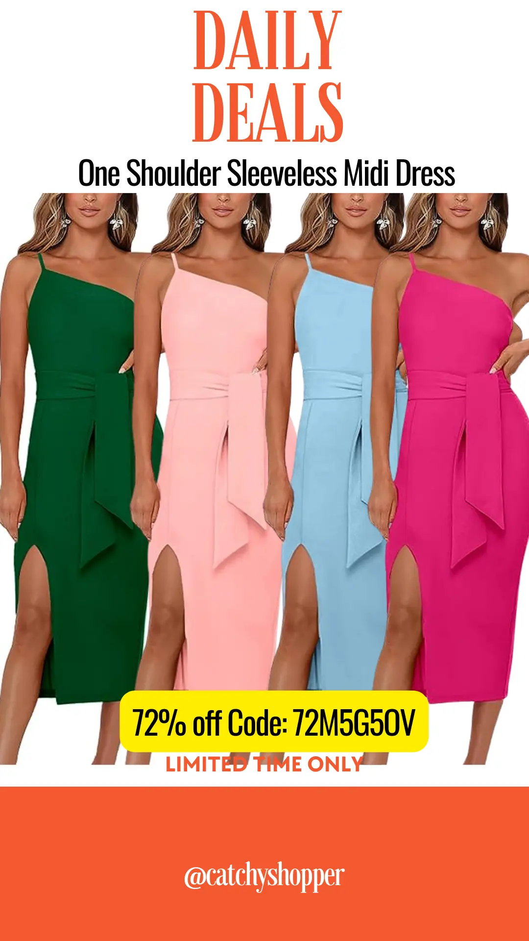 One Shoulder Midi Dress