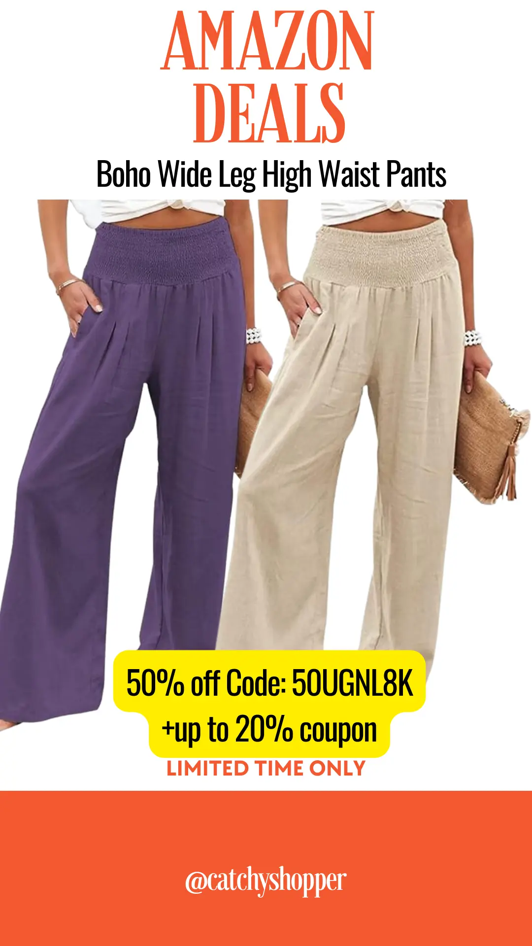 Boho Wide Leg High Waist Pa