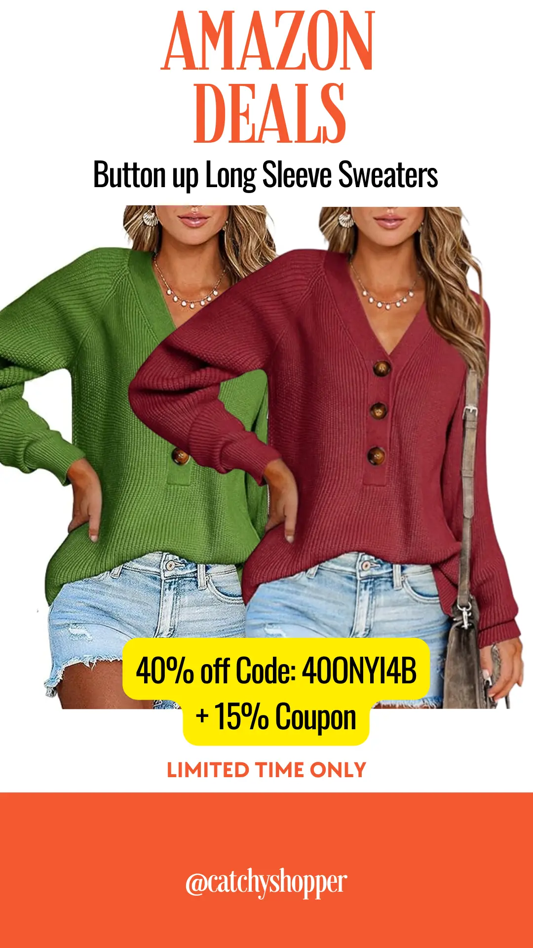 Button-up Long Sleeve Sweaters