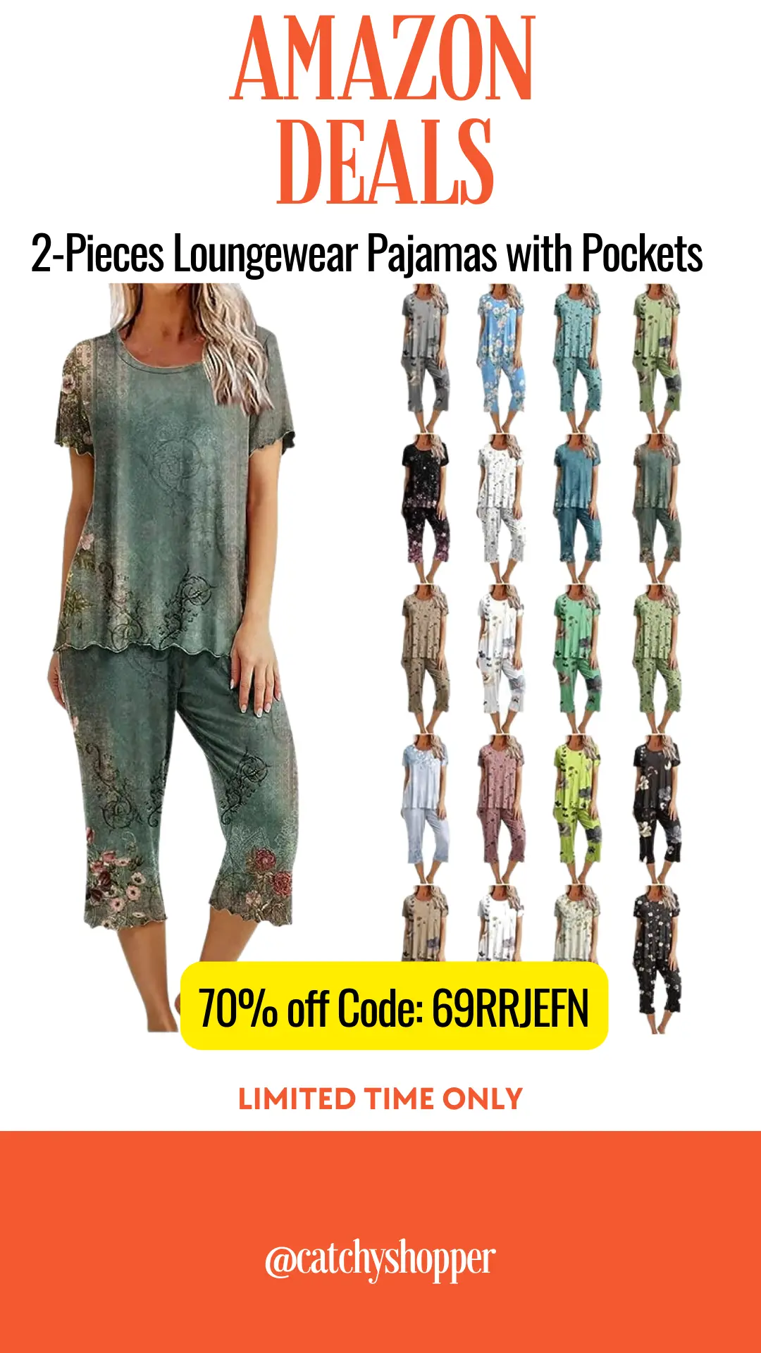 2-Pieces Loungewear Pajamas with Pockets