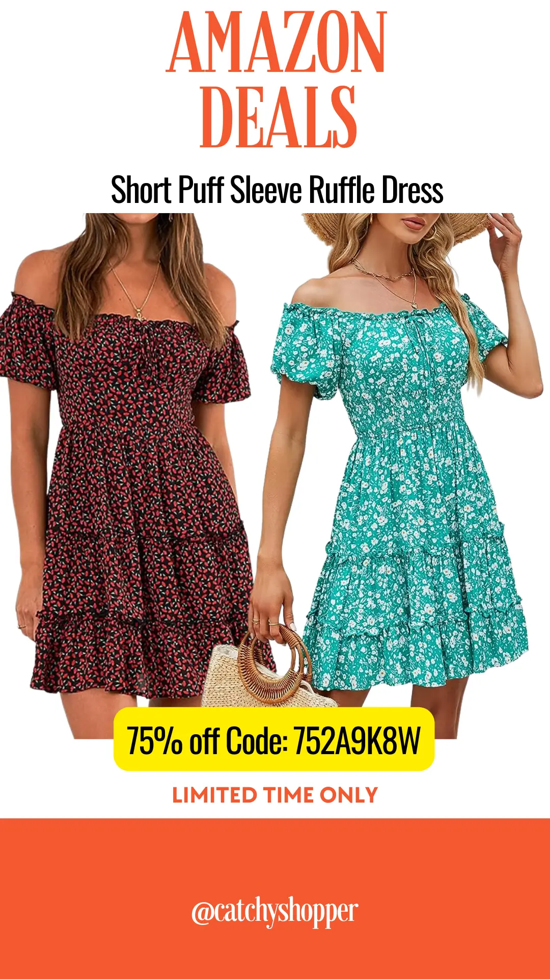 Short Puff Sleeve Ruffle Dress