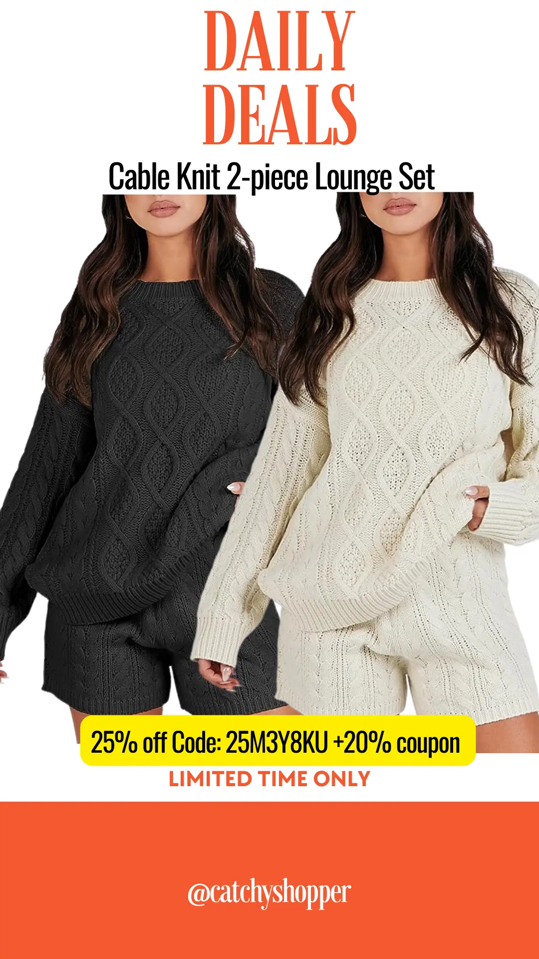Cable Knit 2-piece Lounge Set