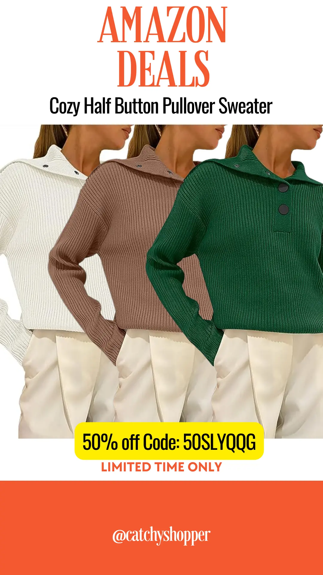 Cozy Half Button Pullover Sweater