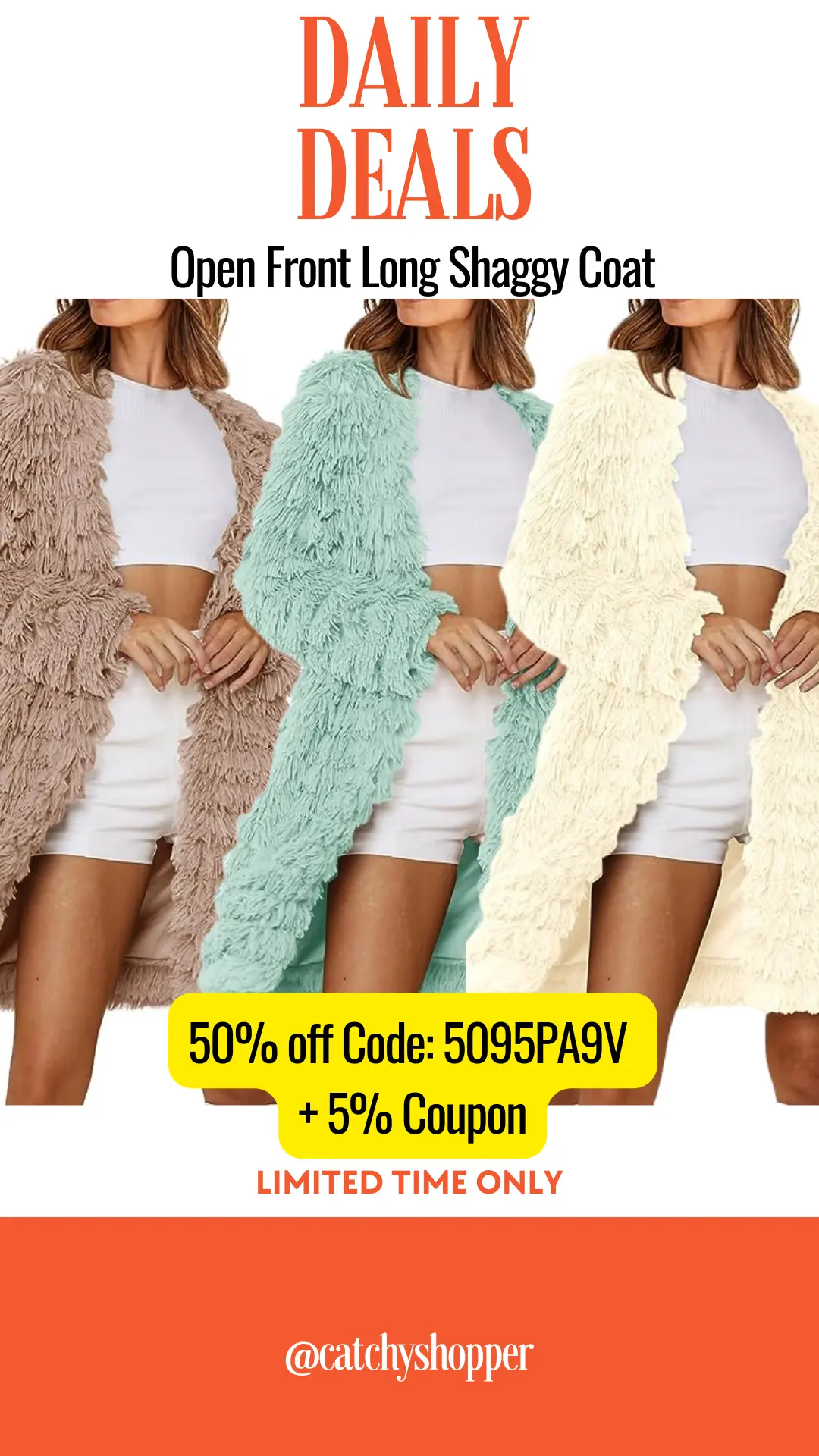 Open Front Long Shaggy Coat