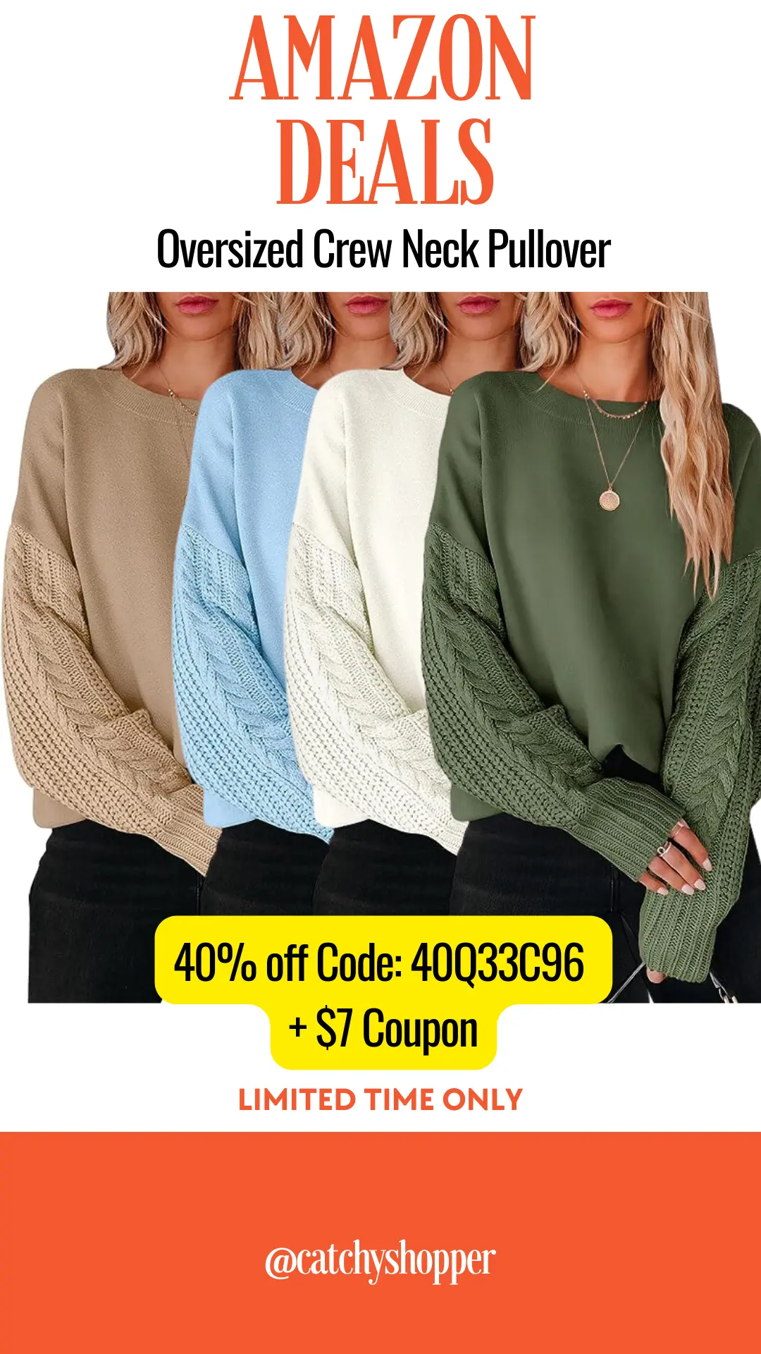 Oversized Crew Neck Pullover