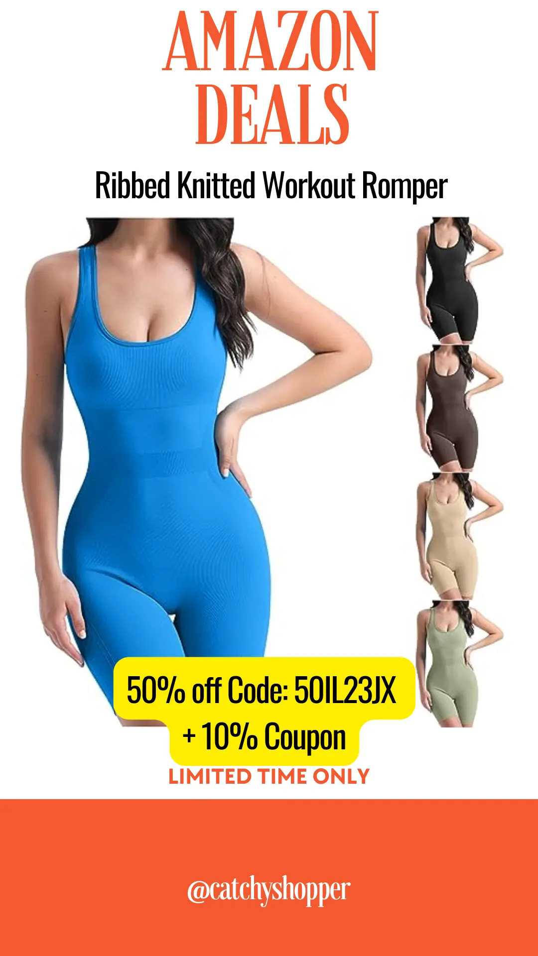 Ribbed Knitted Workout Romper