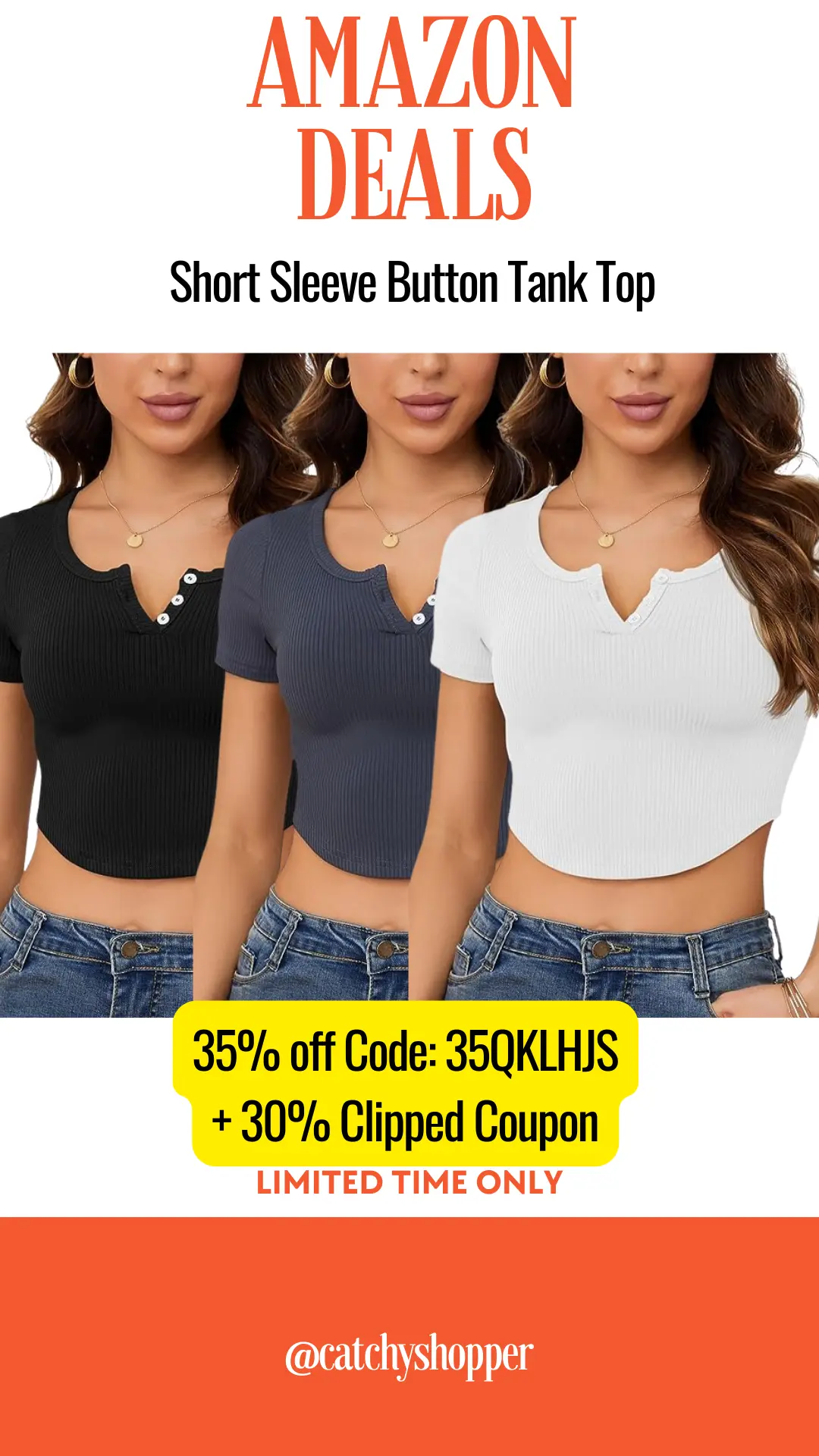 Short Sleeve Button Tank Top