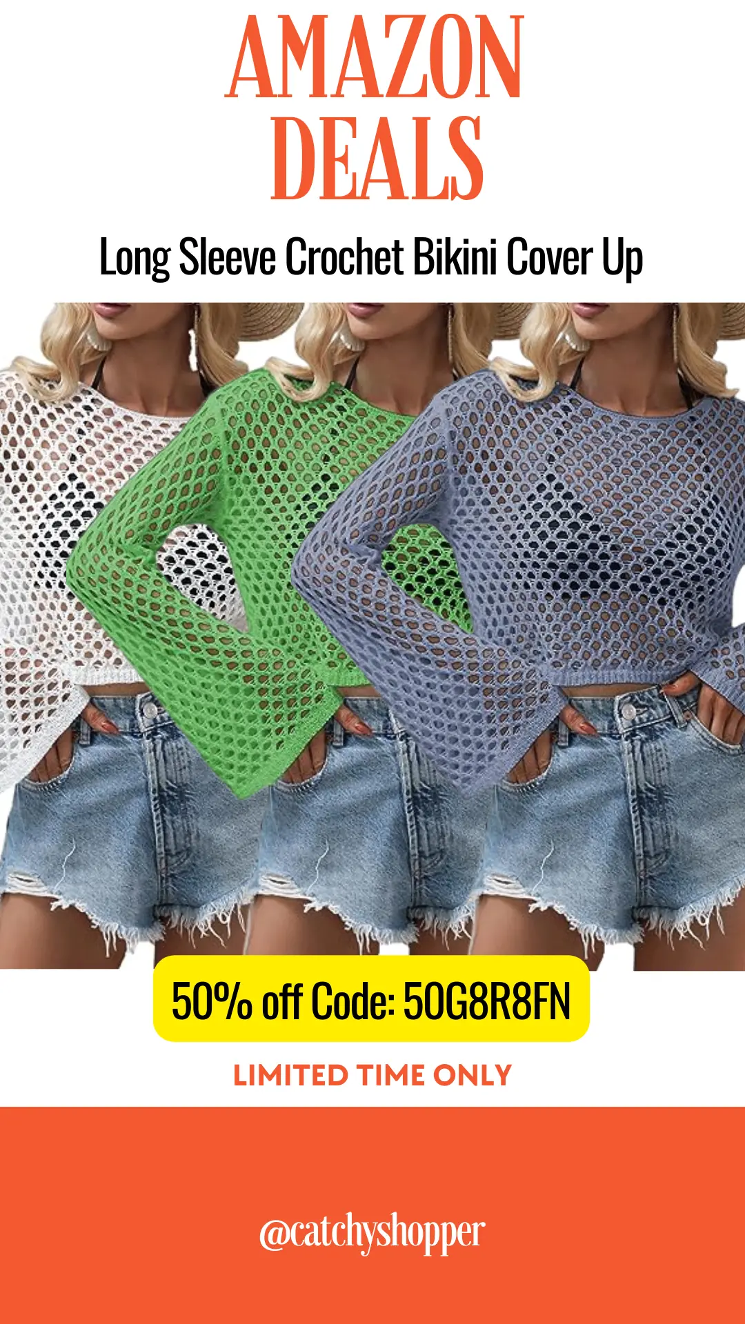 Long Sleeve Crochet Bikini Cover Up