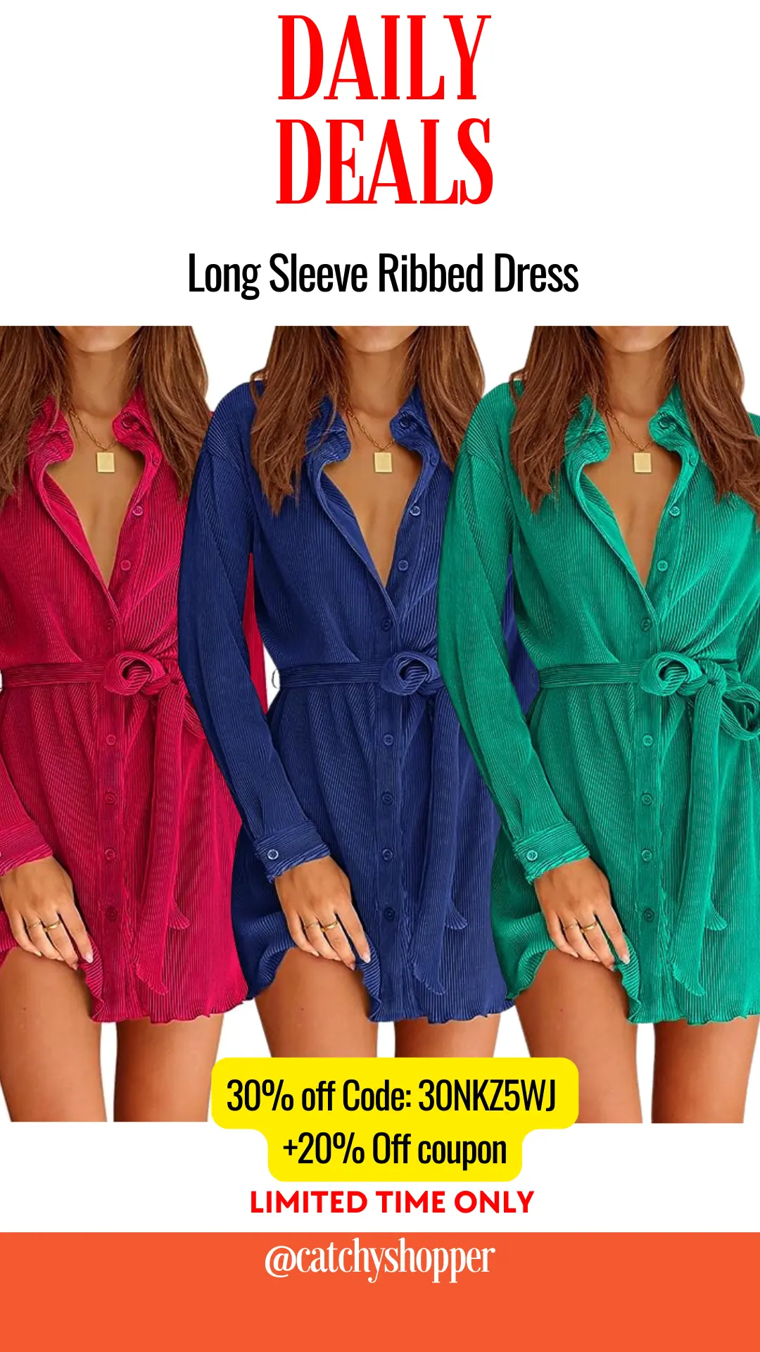 Long-Sleeve Ribbed Dress