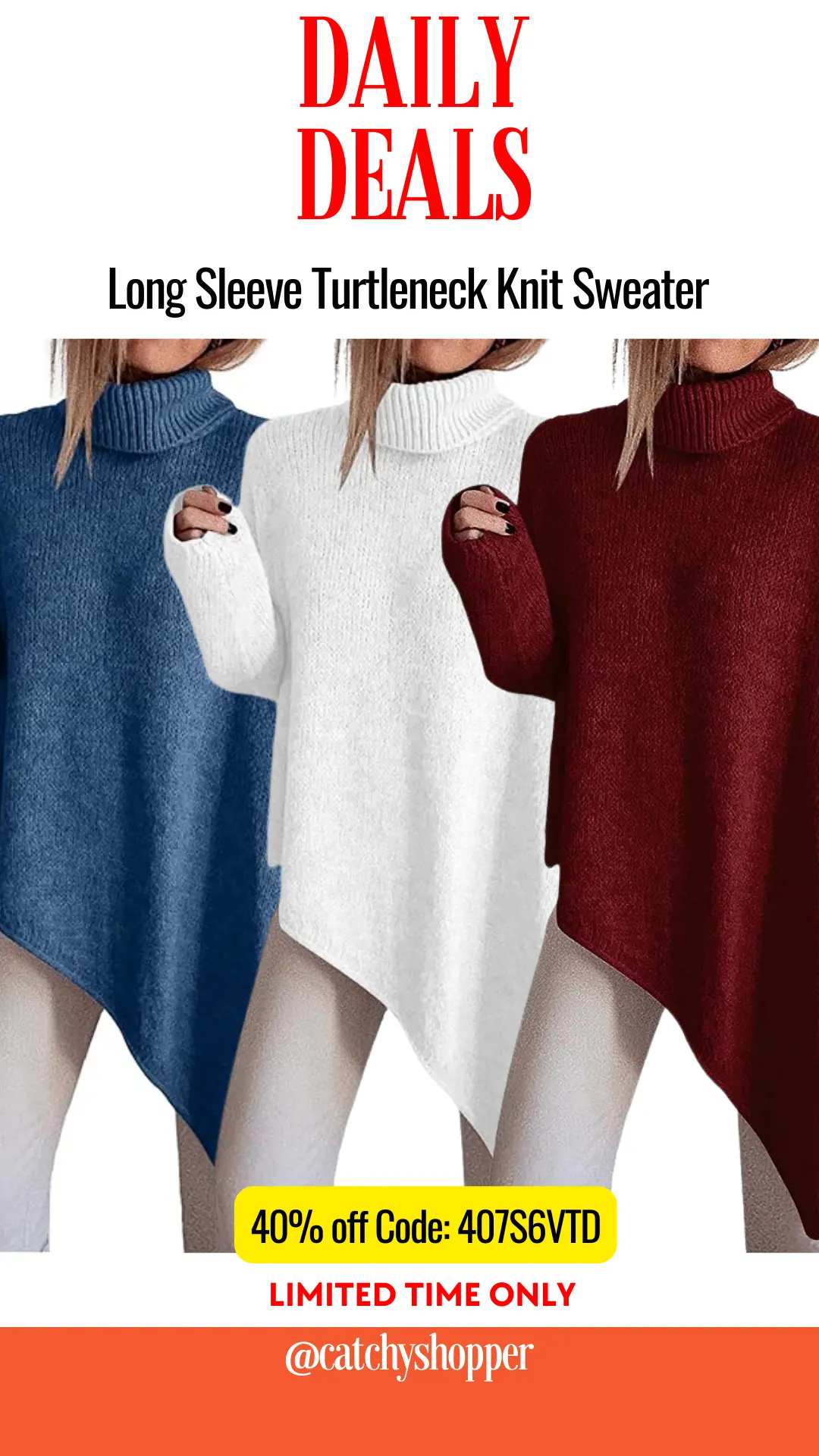 Long Sleeve Turtleneck Knit Sweater