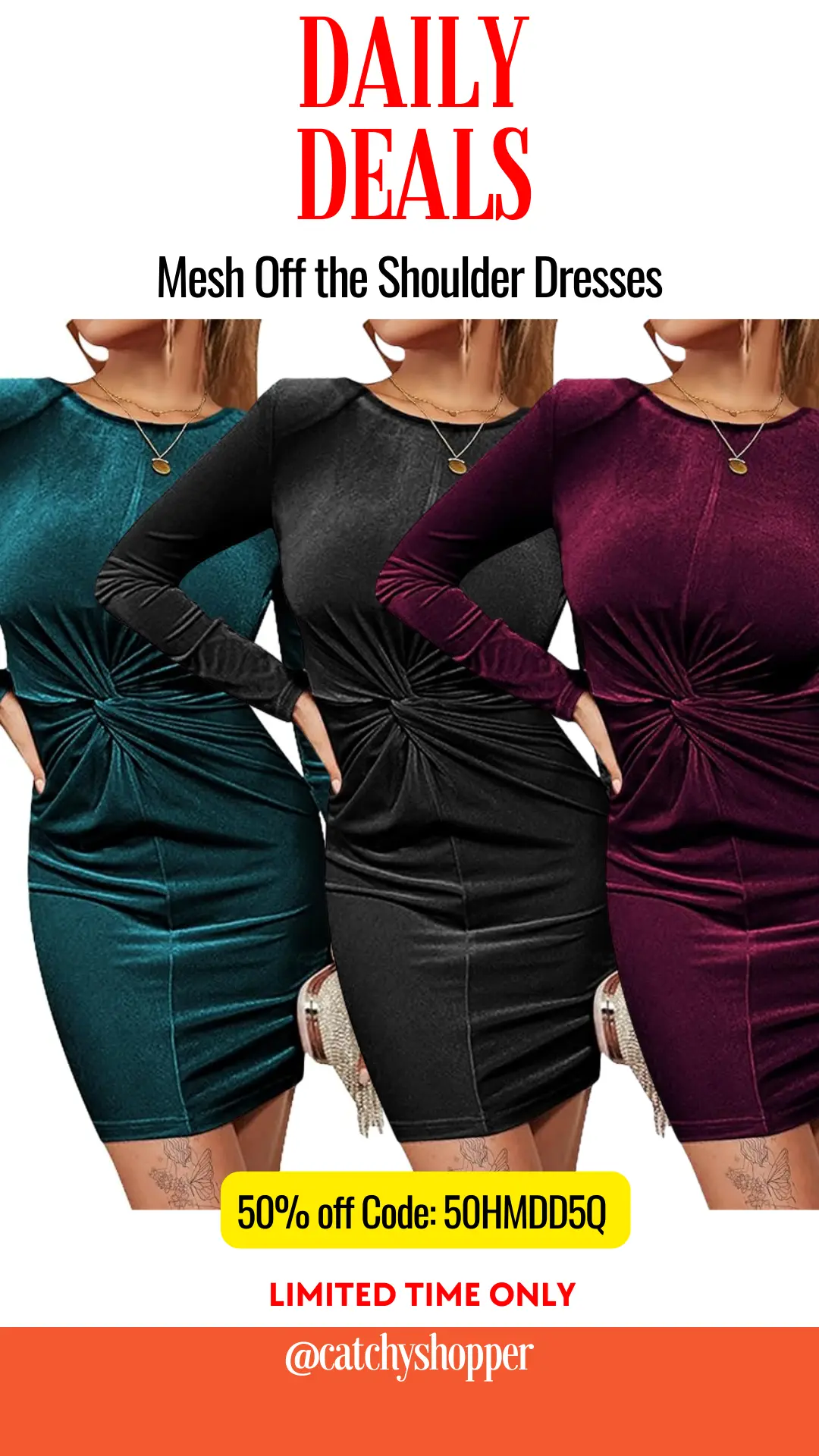 Mesh Off-the-Shoulder Dresses