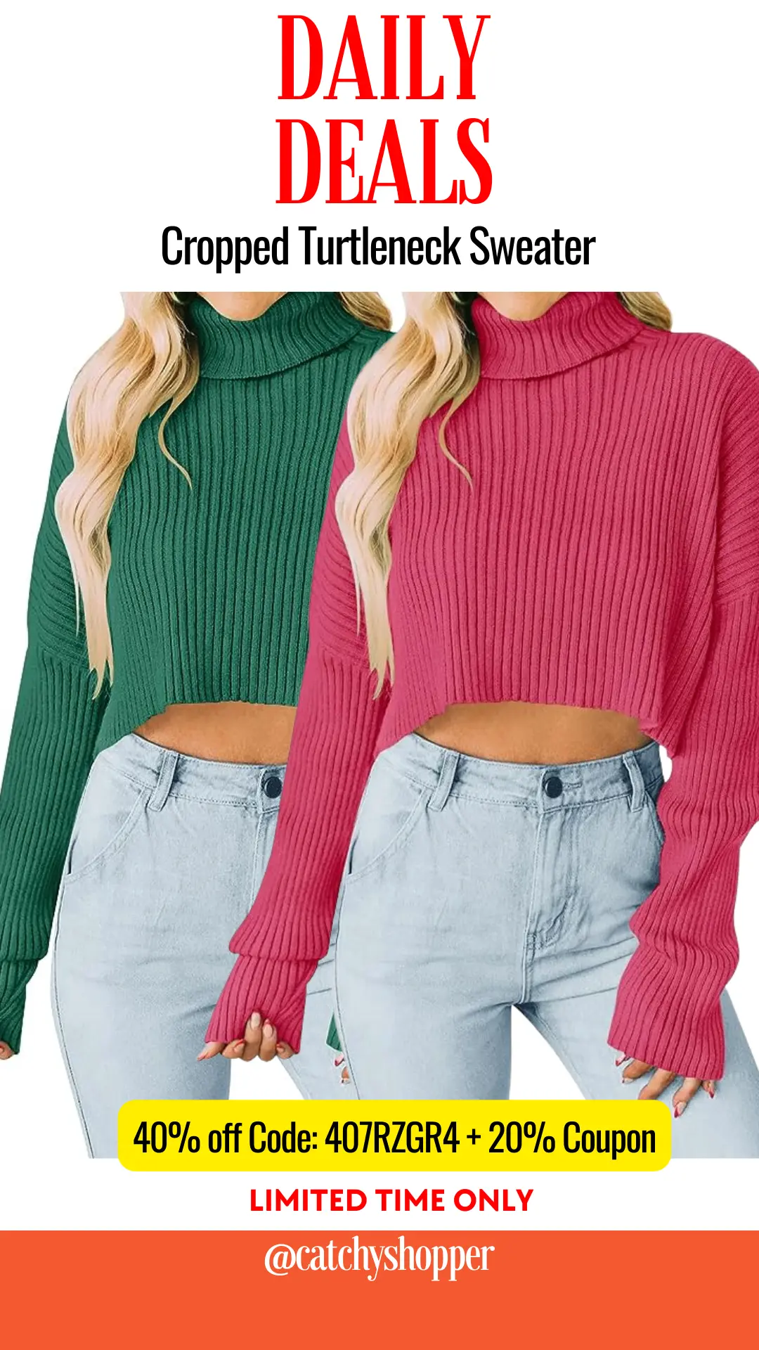 Cropped Turtleneck Sweater