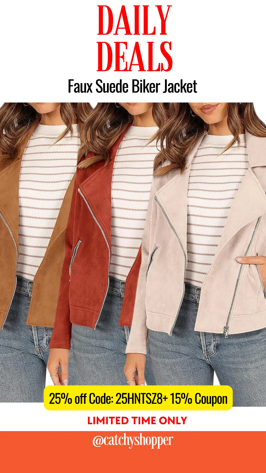 Faux Suede Biker Jacket