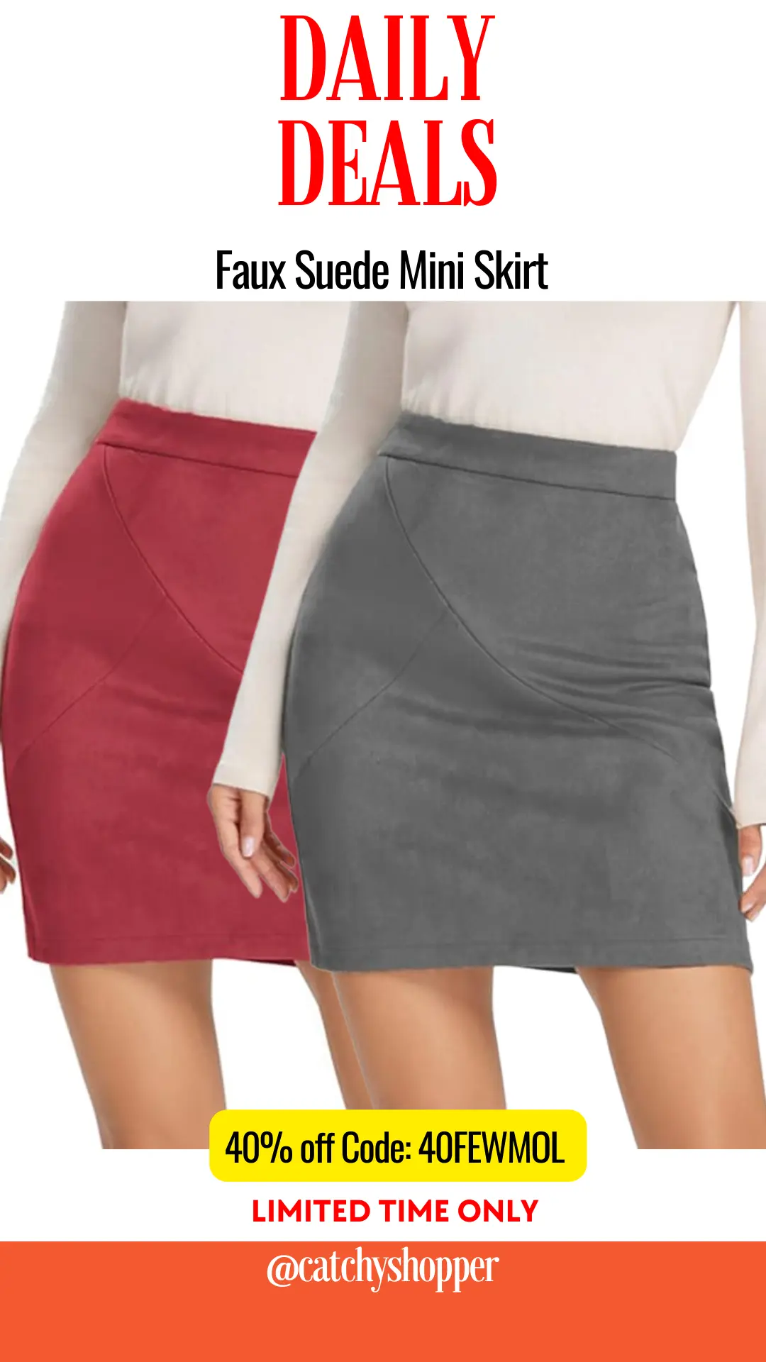 Faux Suede Mini Skirt