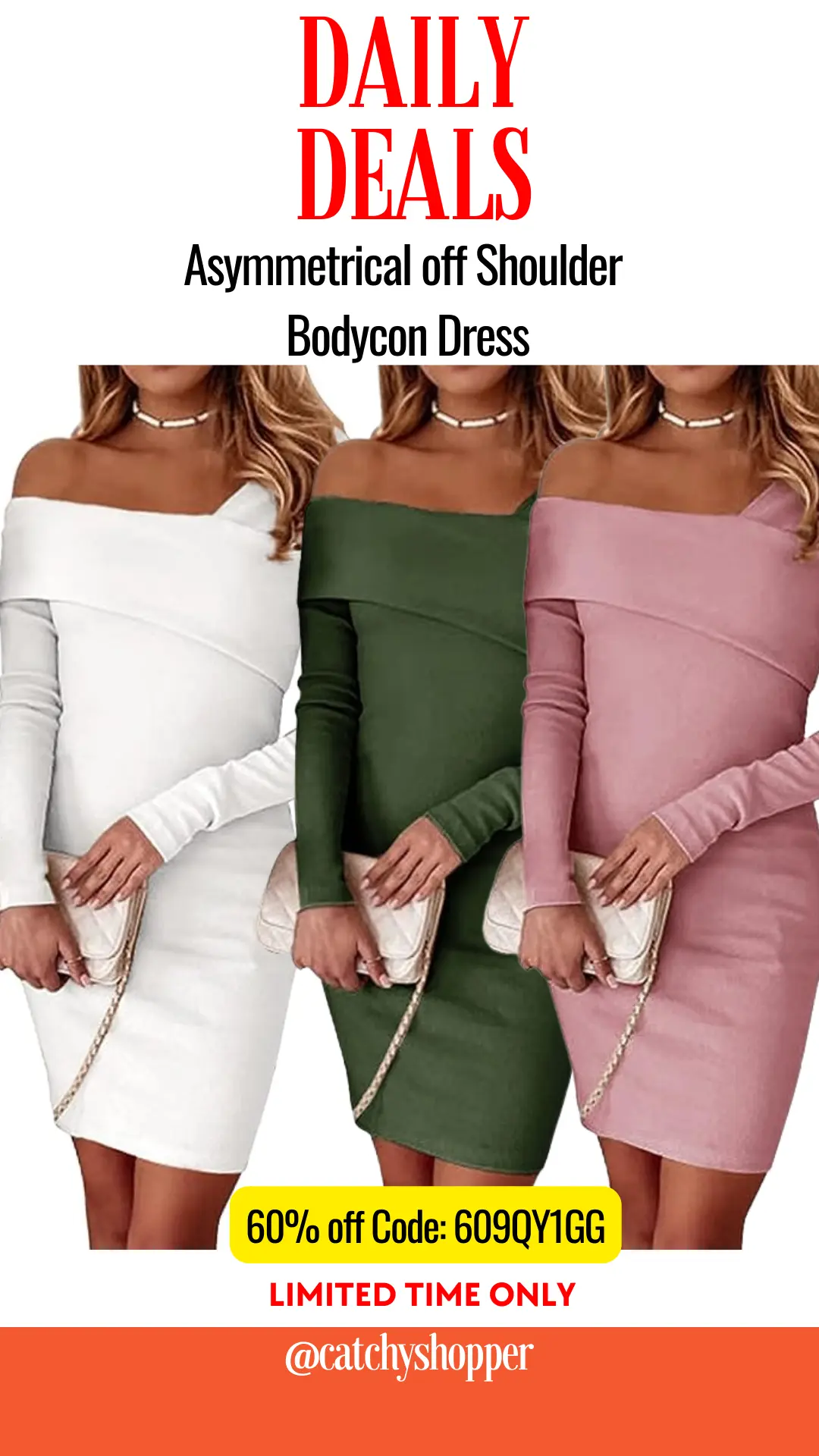 Asymmetrical Off Shoulder Bodycon Dress