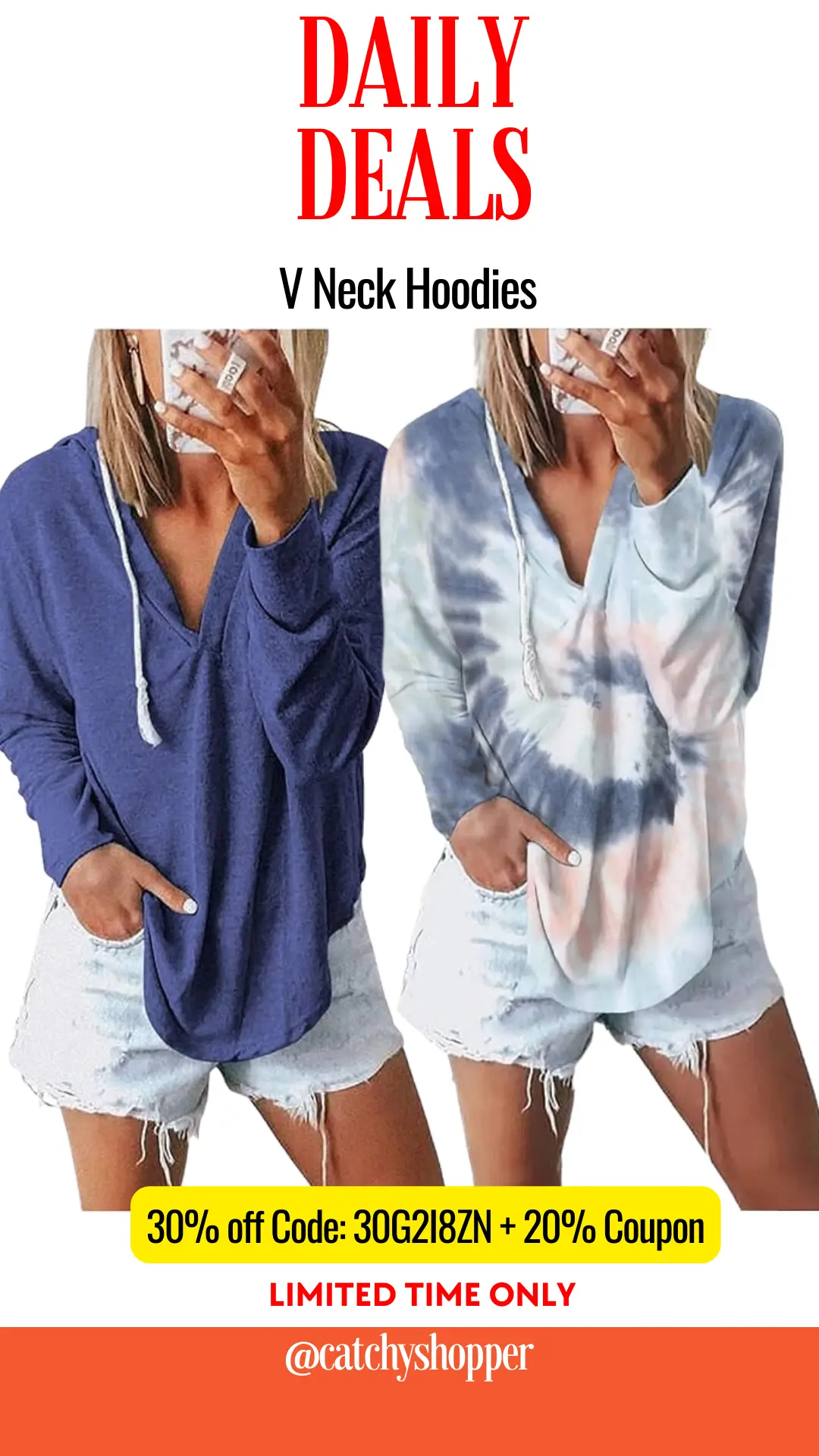 V Neck Hoodies