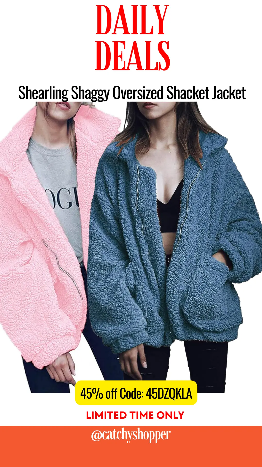 Shearling Shaggy Oversized Shacket Jacket