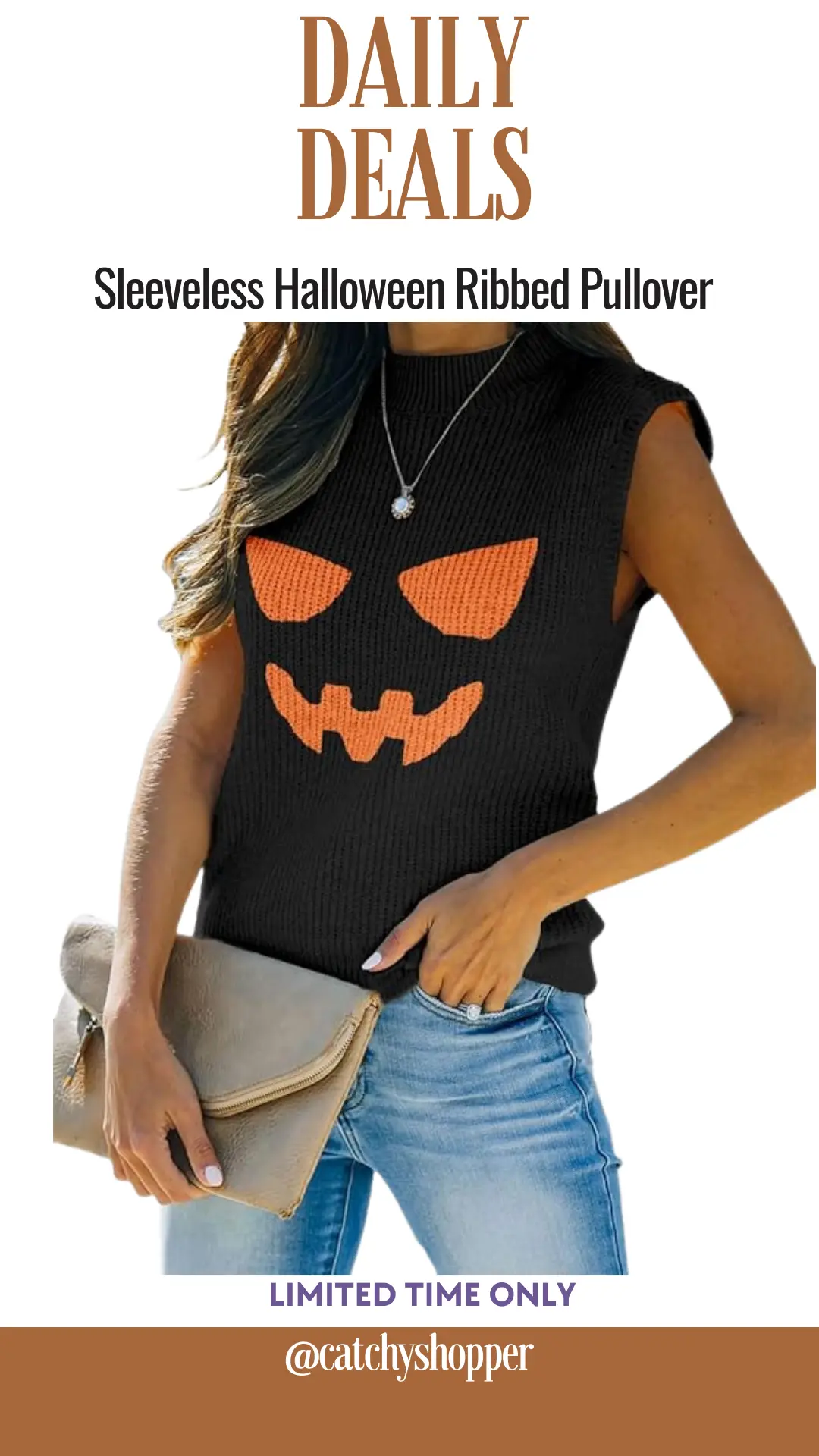 Sleeveless Halloween Ribbed Pullover