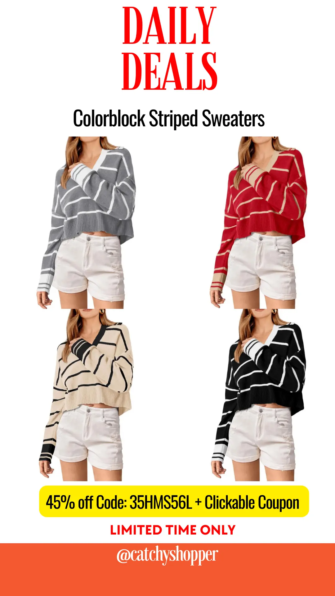 Colorblock Striped Sweaters
