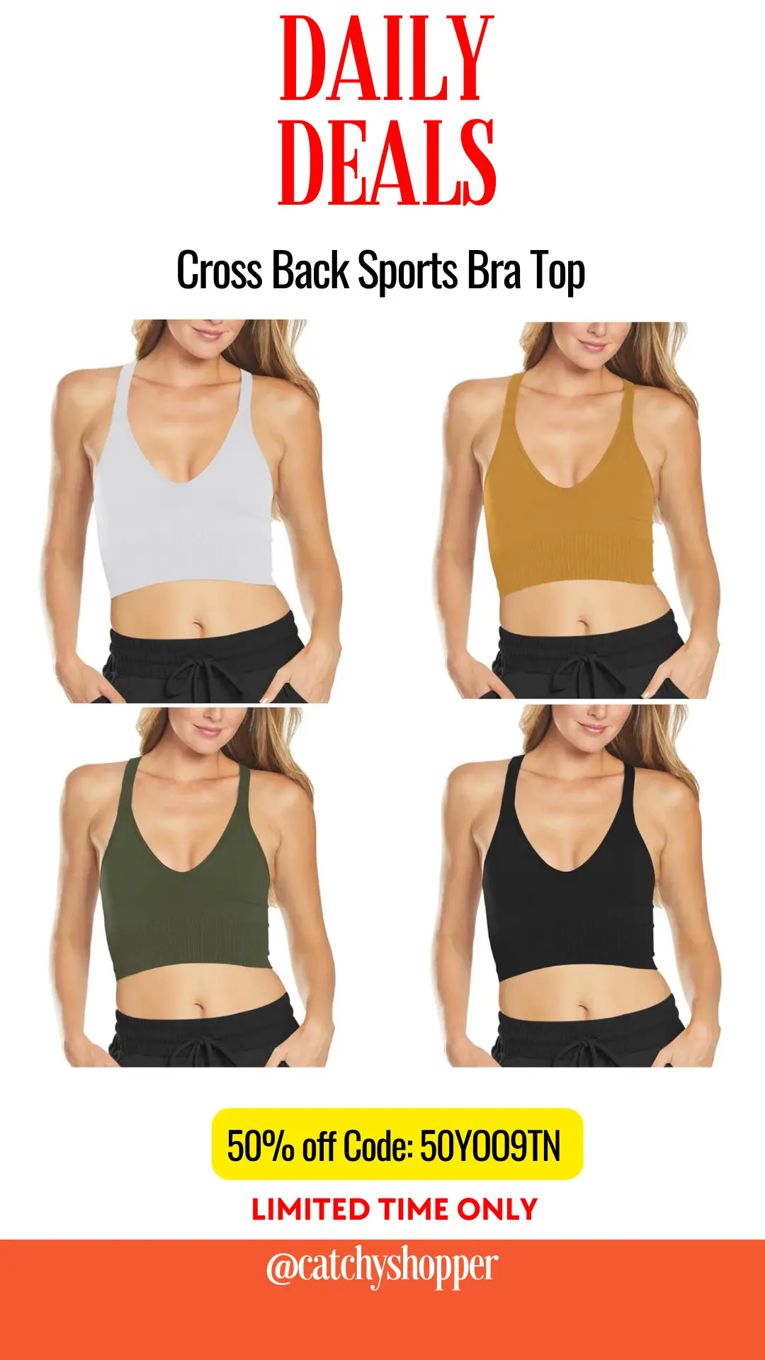 Cross Back Sports Bra Top