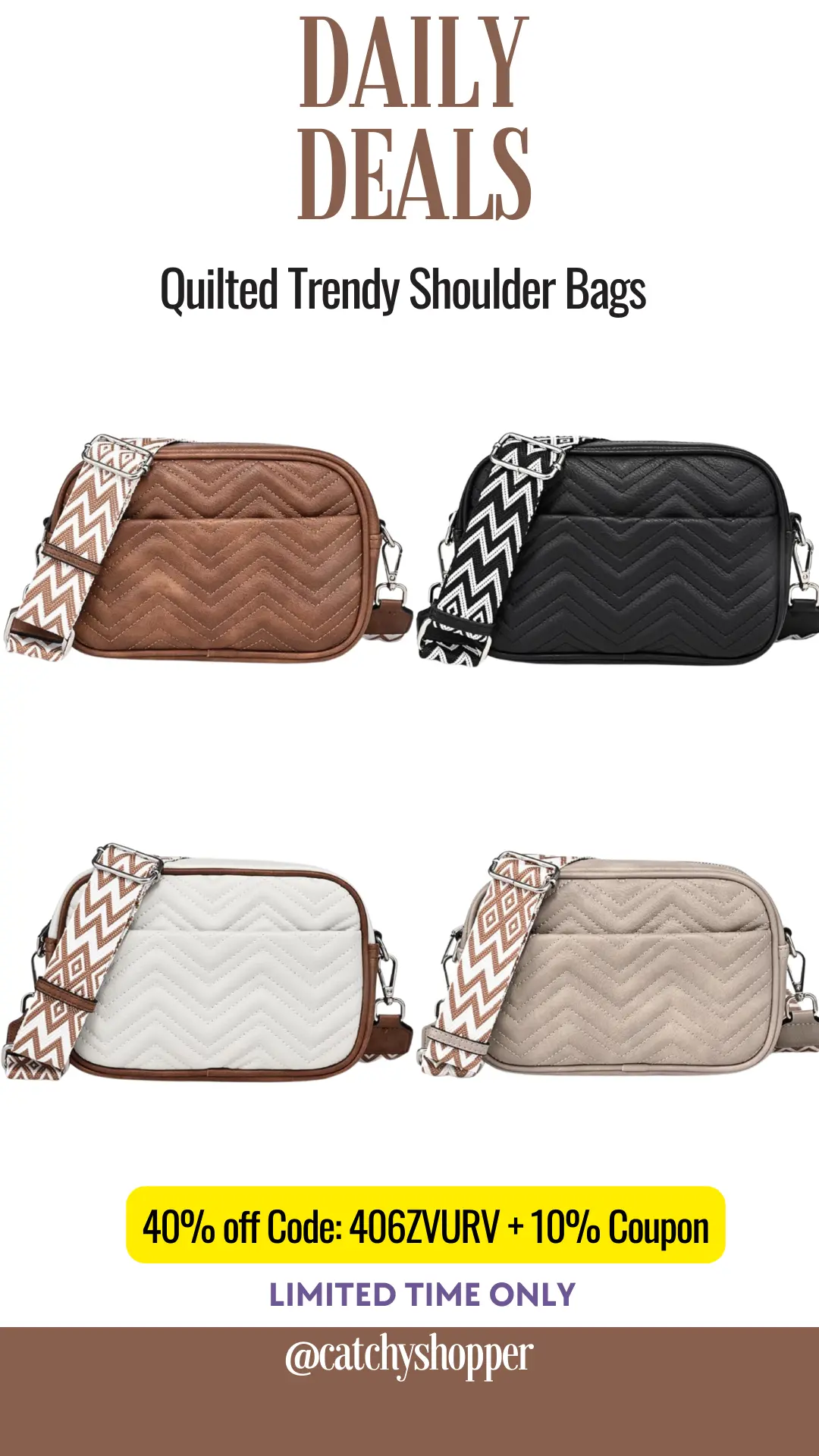 Quilted Trendy Shoulder Bags