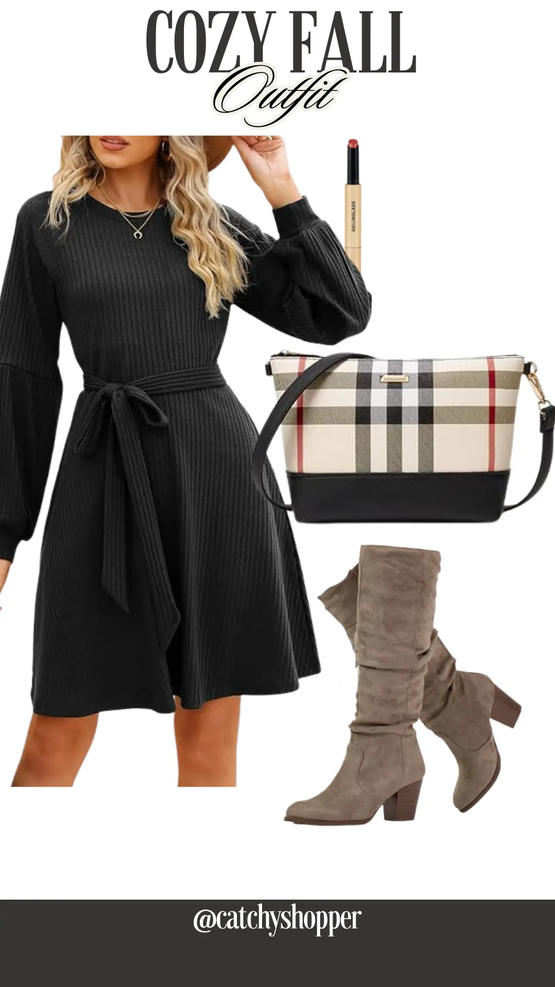Black & Taupe Elegance Outfit