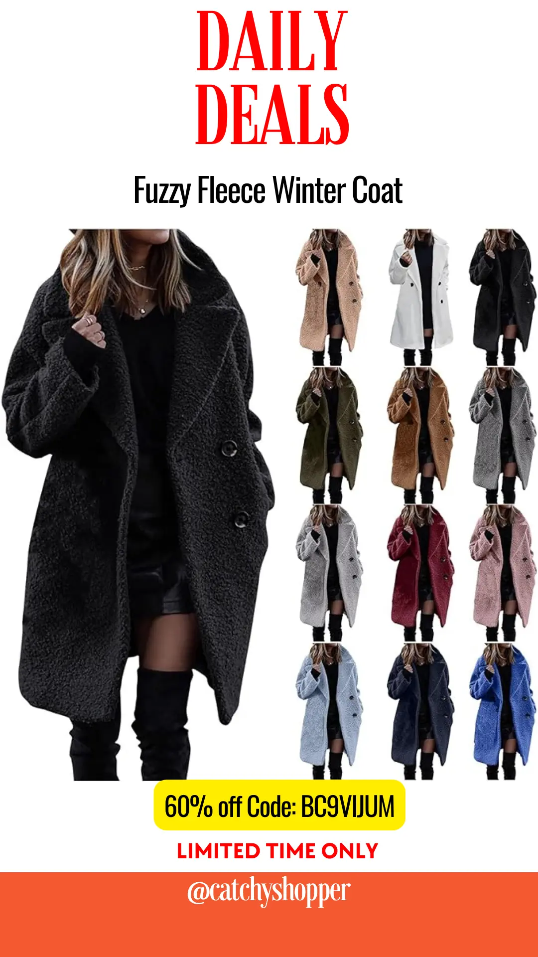 Fuzzy Fleece Winter Coat