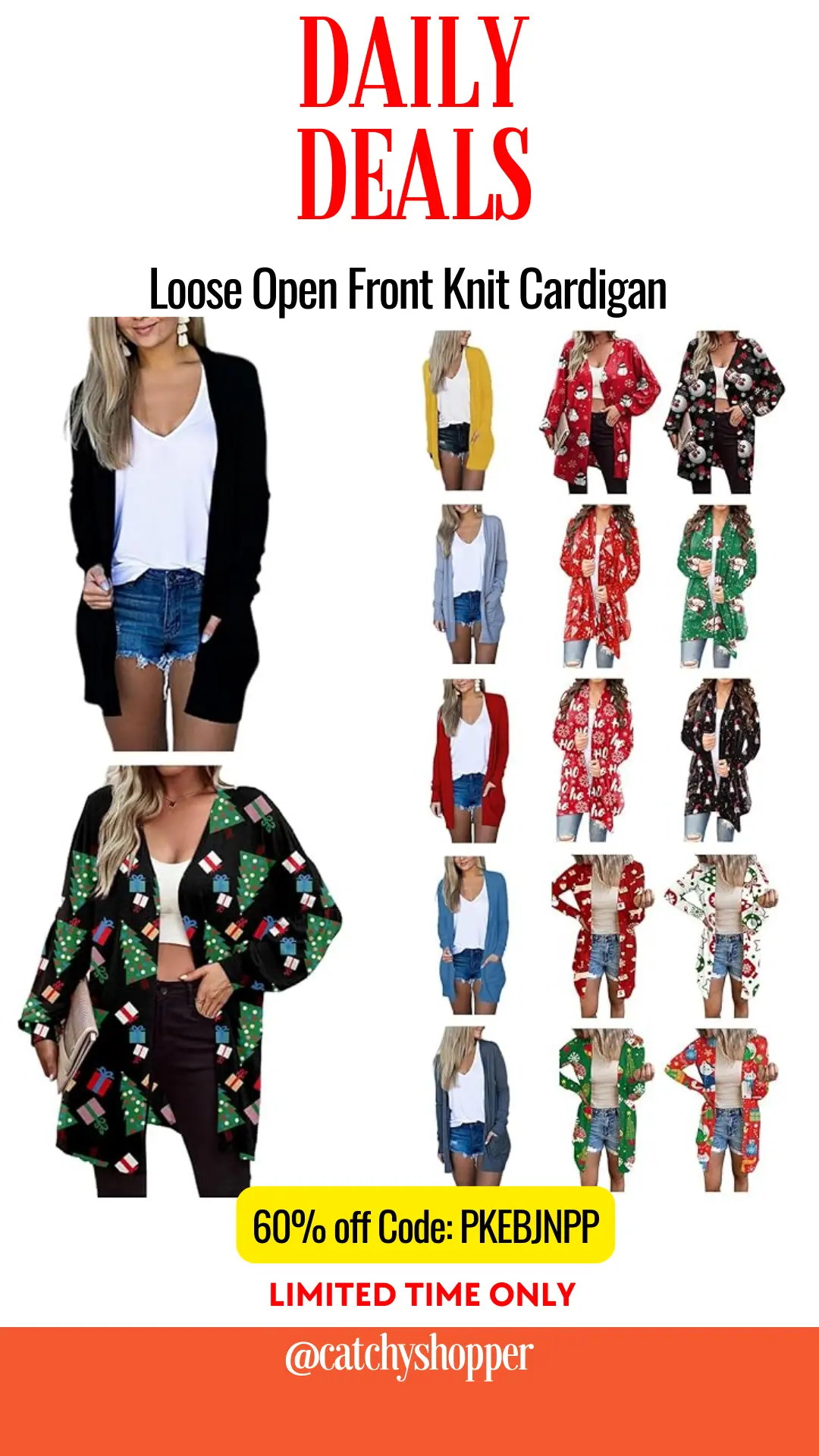 Loose Open Front Knit Cardigan