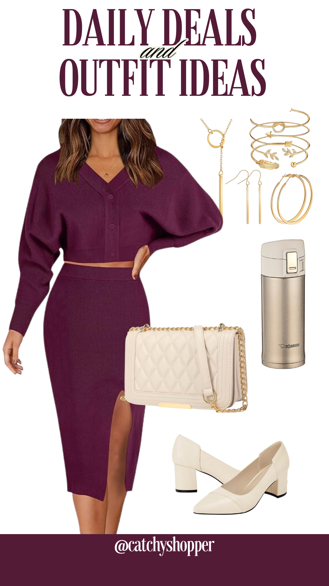 Sweater and Midi Skirt Work Outfit