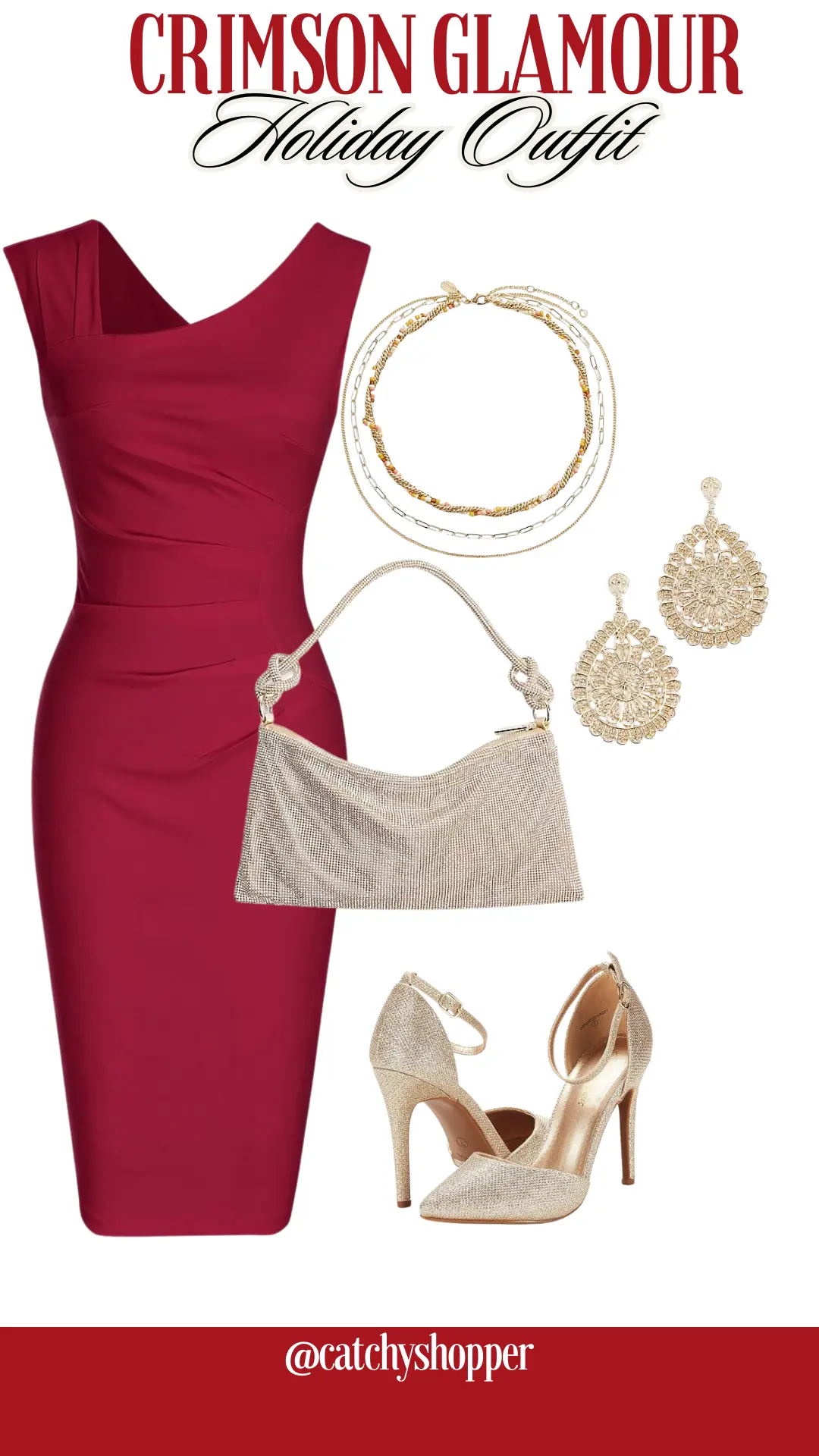 Crimson Glamour Holiday Outfit