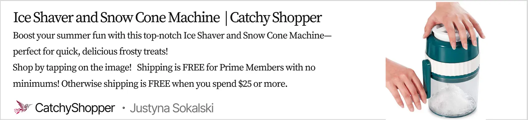 Ice Shaver and Snow Cone Machine